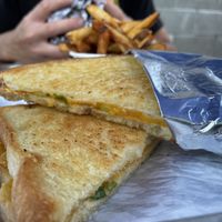 Vegan grilled cheese  at The Hwy Cafe in Pemberton