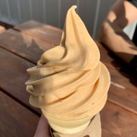 Pumpkin spice soft serve   at The Hwy Cafe in Pemberton