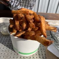 Fries + garlic aioli   at The Hwy Cafe in Pemberton