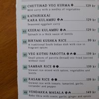 Veg dishes for take away (all but 44 and 49 are vegan) at The Madras Lounge - Södermalm in Stockholm