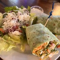 Buffalo tiger wrap with side salad  at The Green Pig Pub in Salt Lake City