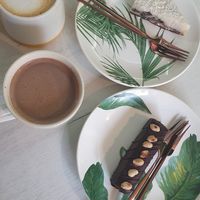 Coconut cake and raw mars bar at Doppio in Grodno