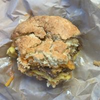 Home made sausage with just eggs. at Little Barn Coffee House in Los Angeles