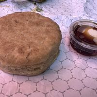 Biscuit with maple butter  at Little Barn Coffee House in Los Angeles