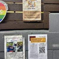 Patio Rules & News Bulletins.  at Little Barn Coffee House in Los Angeles