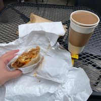 Soyrizo breakfast burrito for $18 at Little Barn Coffee House in Los Angeles