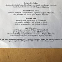 Veg request disclaimer at Paul and Elizabeth's in Northampton