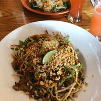 homemade seitan and udon noodles at Paul and Elizabeth's in Northampton