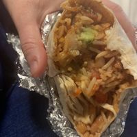 Bean chilli with guac and fajita veg  at Boojum in Belfast