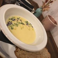 Celeriac graviola soup  at Oliveira Kitchen in East London
