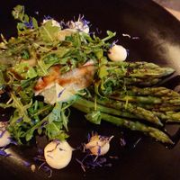 Green asparagus at Oliveira Kitchen in East London