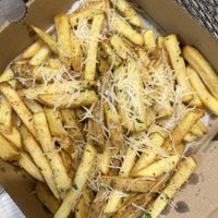 Vegan cheesy fries  at The Wood Shed Pizza in Louth