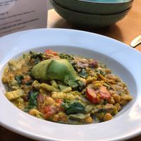 - Curried Tempeh & Vegetable Stir Fry with Coconut Rice & Red Beans, & Avocado
(we also ordered extra Rice & Red Beans since we were sharing) at Embermill in Santa Barbara