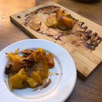 - Roasted Beet Salad with Candied Walnuts & Red Wine Vinaigrette

We were expecting a green salad, this just had the roasted beets. This was good too at Embermill in Santa Barbara