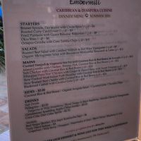 Menu on 7/28/2020 - I was told by chef that they are adding more vegan options soon at Embermill in Santa Barbara