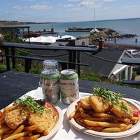 Fish and chips at Kåseberga Fisk AB in Loderup