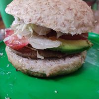Hamburguesa vegana at Gopals - Vegetariano's in Cancun