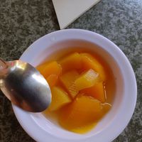 Mango for dessert at Gopals - Vegetariano's in Cancun