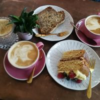Vegan lemon berry cake at Starfish & Coffee in Enfield