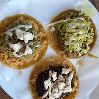 Mole negro, mole verde, and campana   at Chilango PDX in Portland