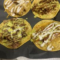 4 tacos with the different filling options  at Chilango PDX in Portland