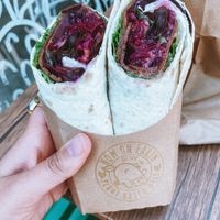 Vegan Reuben wrap (no pickles!) at How On Earth in Exeter