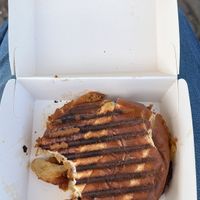 Part eaten breakfast roll  at How On Earth in Exeter