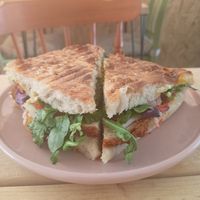 Katsu chicken focaccia at How On Earth in Exeter