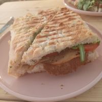 Prosciutto and pesto focaccia at How On Earth in Exeter