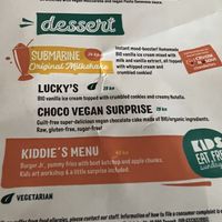 A little list of vegan desserts  at Submarine Burger in Rijeka