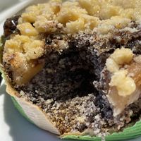 Pear tart showing cakey base  at Der Mann der Verwöhnt in Vienna