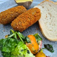 Croquettes as main course at Habana Beach in The Hague