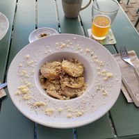 Ravioli mit Kürbis und Parmesan. at Brio in Tarifa
