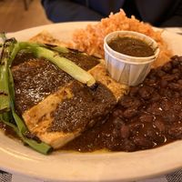 Jerk tofu w rice and beans!  at Cowgirl BBQ in Santa Fe