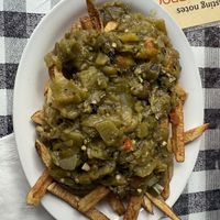 Green chile fries   at Cowgirl BBQ in Santa Fe