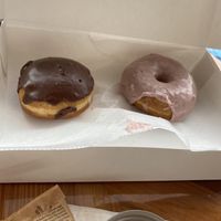 boston cream and strawberry donuts at Joyfully Baked in Gainesville