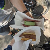ube and pandan is purple and green at Yelo'd Ice Cream & Bake Shoppe in Edmonton