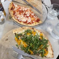 Top: vegan margarita, Bottom: Vegan sunshine (sorry I forgot to photograph until we’d already eaten half!)  at The Pizza Room in South East London