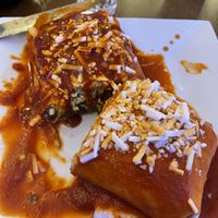 Cece’s burrito wet with red sauce (added tapatio )  at Maria's Mexican Restaurant in South Lake Tahoe