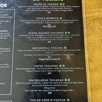 Vegan menu   at Maria's Mexican Restaurant in South Lake Tahoe