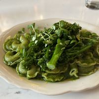 Vegan pesto pasta   at The Flying Noodle in Traverse City