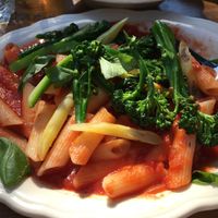 Pasta marinara with lentils and veggies at The Flying Noodle in Traverse City