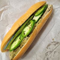 Pork Banh Mi at  Van Nien Vegan Baguette Food Coffee Tea in Portland