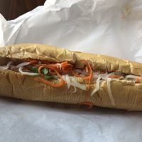 Tofu banh mi  at  Van Nien Vegan Baguette Food Coffee Tea in Portland