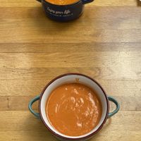 rote-Linsen-Tomatensuppe und Gurken-Tomaten-Gazpacho  at Restoran ŠtoRiJa in Rijeka