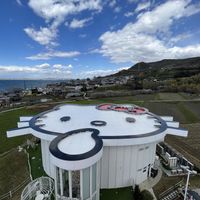The show box building - view from top of the Apple   at Hello Kitty Show Box in Awaji