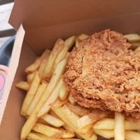 Fried chickn and chips at Saucy in Sheffield