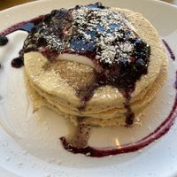 Vegan blueberry pancskes (Saturday special)  at Carli's Coffee in Echternach