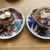 Gluten free pancakes and chia pudding   at Carli's Coffee in Echternach