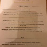 Vegan menu  at The Swan Hotel in Forton